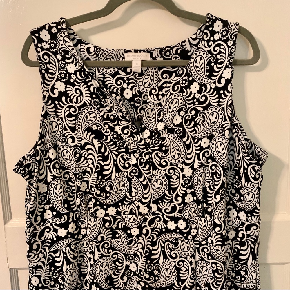 Black and White Paisley Dress - Picture 2 of 4